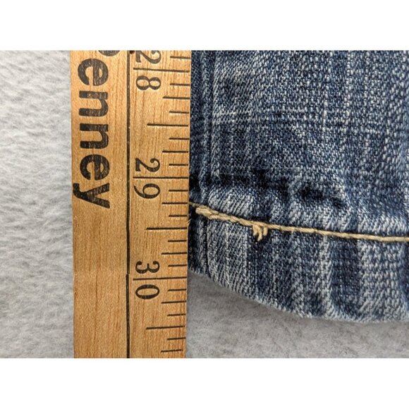 5ive Jungle Jeans Mens 34x30 Relaxed Fit Distressed Denim Straight Leg Pants - Picture 7 of 13